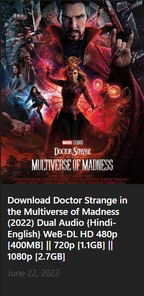 DOCTER STRANGE MULTIVERS OF MADNESS